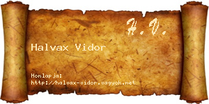 Halvax Vidor névjegykártya